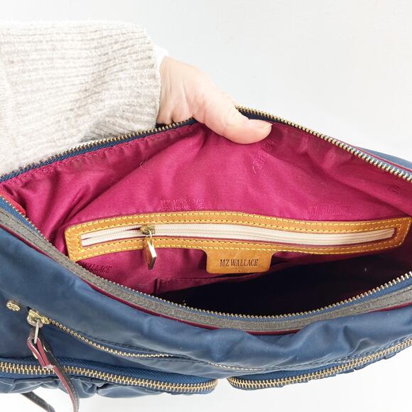 MZ Wallace Paige Mini Crossbody Bag Blue Dawn Bedford - Picture 7 of 10
